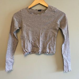 Gray Brandy Melville Cropped long sleeve